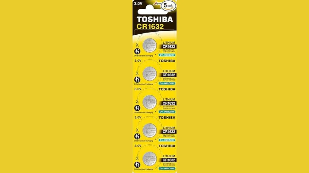 toshiba cr1632 3v lithium coin cell battery strip packaging