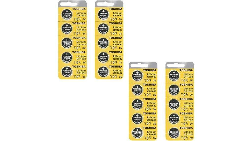 toshiba cr1632 lithium coin batteries 20 pack