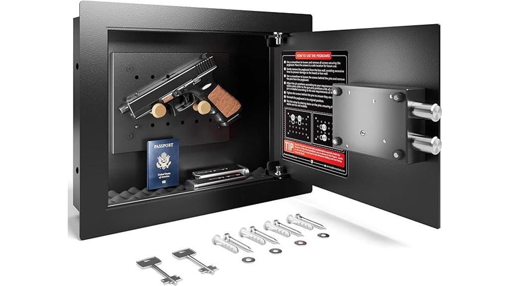 wall safe with keylock