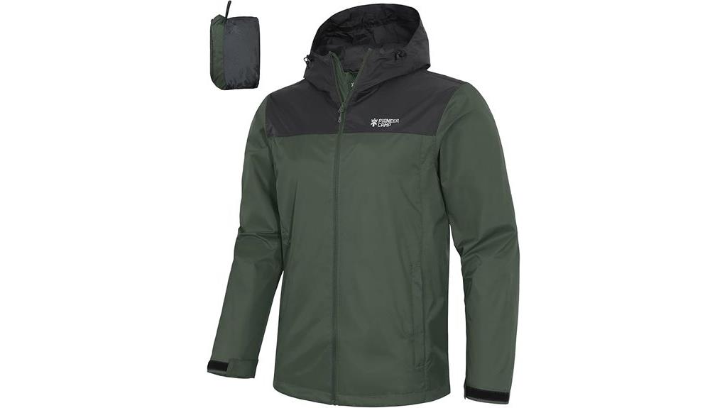 waterproof hooded rain jacket