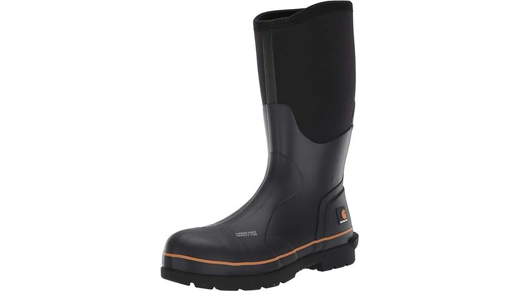 waterproof rubber knee high boot with safety toe