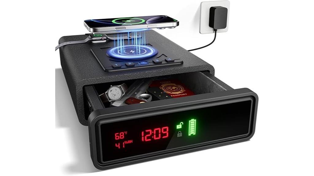 wireless charging biometric safe